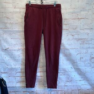 Alphalete Pants Womens Large Burgundy Red Jogger Athletic Elastic Drawstring